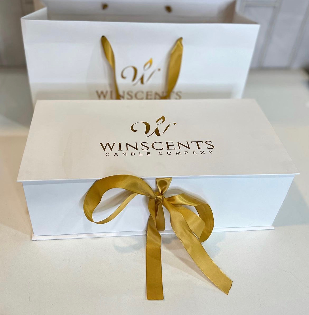 Custom gift bag with gold foil