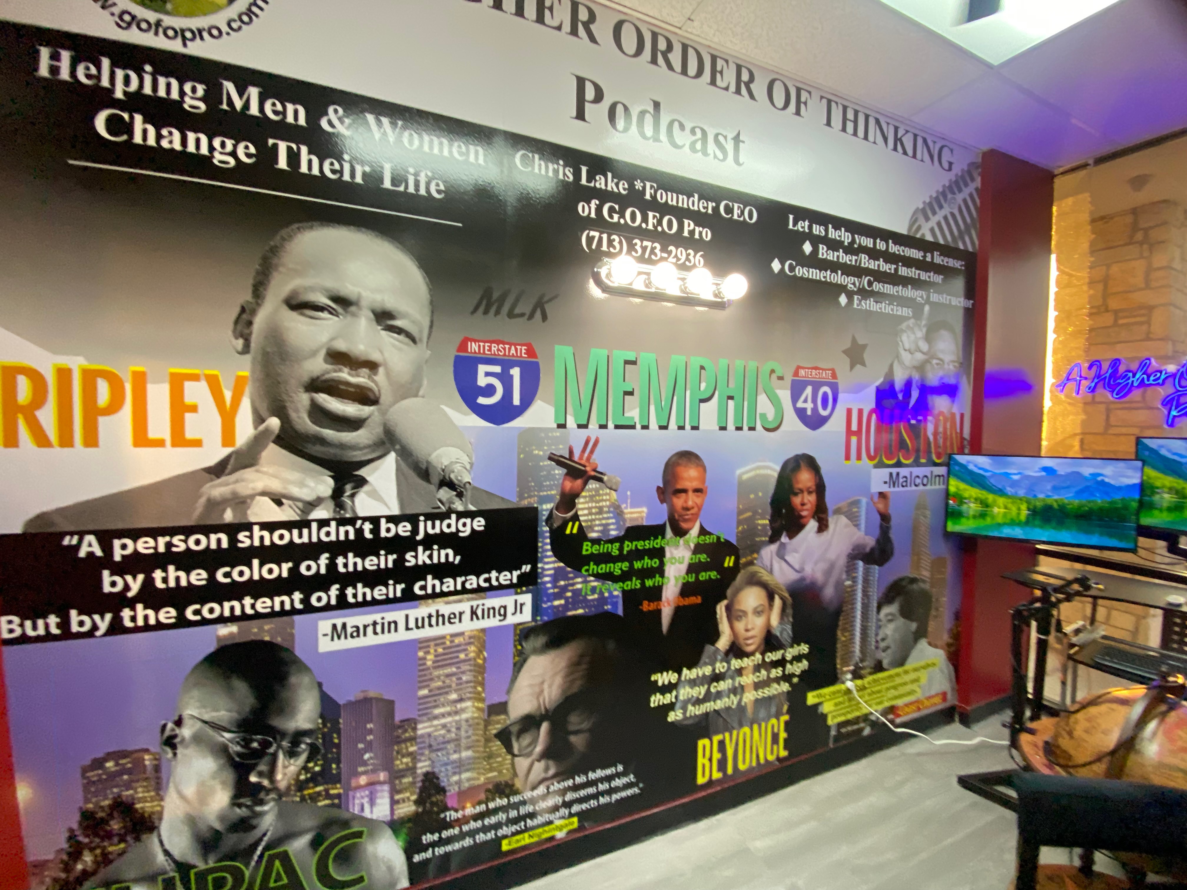 Podcast studio interior design